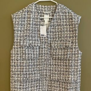 NWT H&M oversized tweed vest
